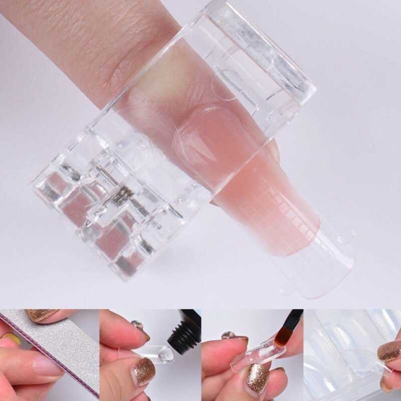 Подготовка к наращиванию ногтей на типсы полигелем