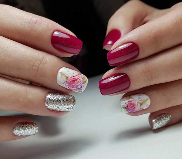 Сочетание цветочков с другими элементами