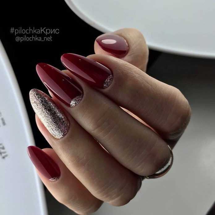 Бордовый маникюр: варианты и техники