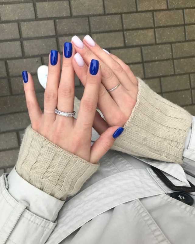 Однотонный яркий маникюр